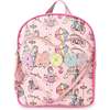 AMOUR' Miss Gwen Paris Print Mini Backpack with Heart Pocket, Pink - Backpacks - 1 - thumbnail