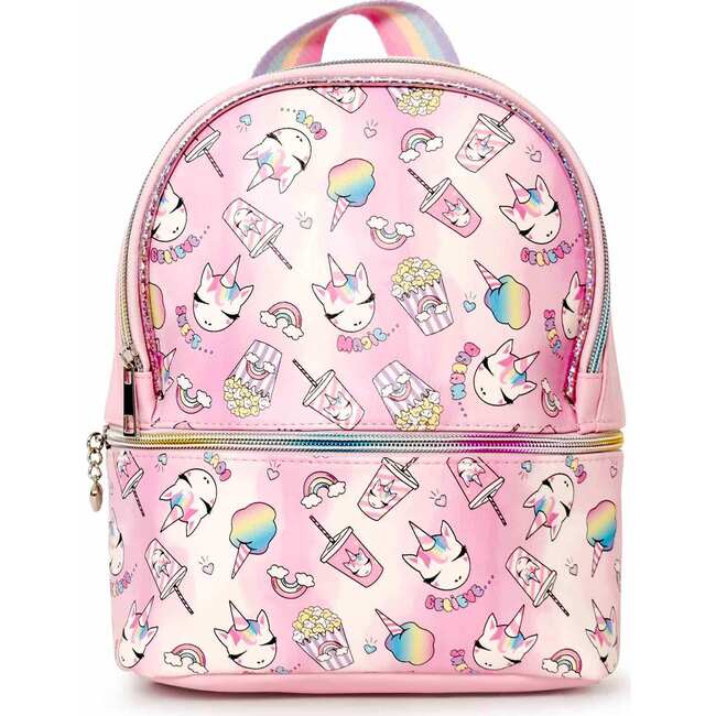 JUNK' Miss Gwen Unicorn Snacks Print Mini Backpack and Pouch Gift Set, Pink