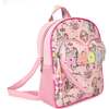 AMOUR' Miss Gwen Paris Print Mini Backpack with Heart Pocket, Pink - Backpacks - 2