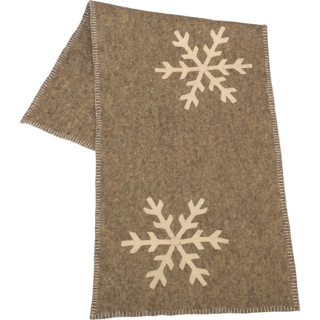 Hand Felted Wool Christmas Table Runner, Grey/Neutral