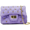 Classic Quilted Stud Handbag, Purple - Bags - 1 - thumbnail
