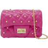 Classic Quilted Stud Handbag, Hot Pink - Bags - 1 - thumbnail
