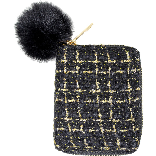 Tweed Wallet, Black - Bags - 1