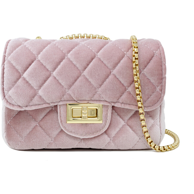 Large Classic Quilted Suede Handbag, Pink