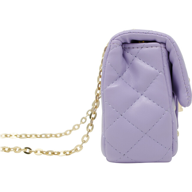 Classic Quilted Stud Handbag, Purple