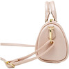 Leather Stripped Duffle Handbag, Pink - Bags - 2