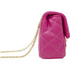 Classic Quilted Stud Handbag, Hot Pink - Bags - 2 - thumbnail