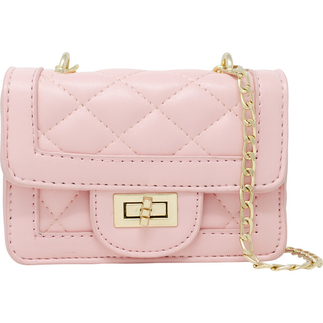 Classic Quilted Flap Handbag, Pink