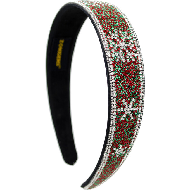 Snowflake Christmas Hairband, Green and Red - Hair Accessories - 2
