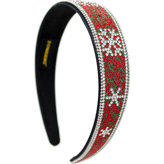 Snowflake Christmas Hairband, Red and Geen