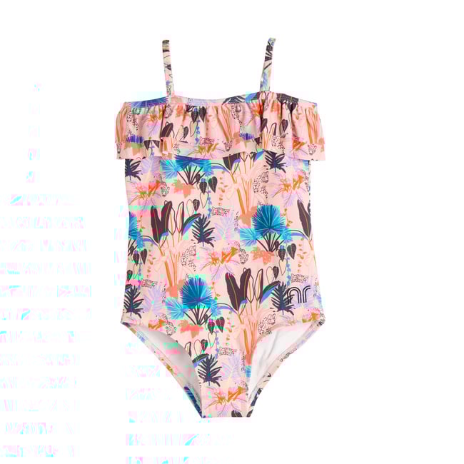 Isadora Ruffle One Piece, Pink Tropical Panther