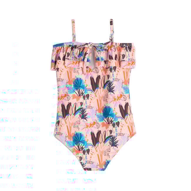 Isadora Ruffle One Piece, Pink Tropical Panther