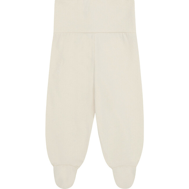 Organic Cotton Leggings with Feet, Natural Ecru - Leggings - 1