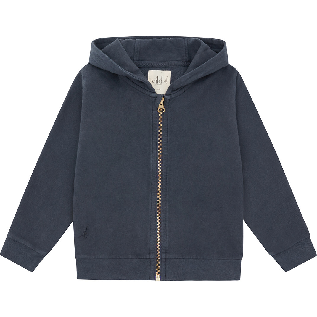 Organic Cotton Zip Up Hoodie, Natural Stone Blue & Palmetto Dye - Sweatshirts - 1