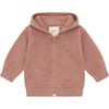 Organic Cotton Zip Up Hoodie, Natural Pink Clay & Beetroot Dye - Sweatshirts - 1 - thumbnail