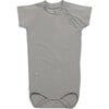 Short Sleeve Bodysuit, Hazy Grey - Onesies - 1 - thumbnail