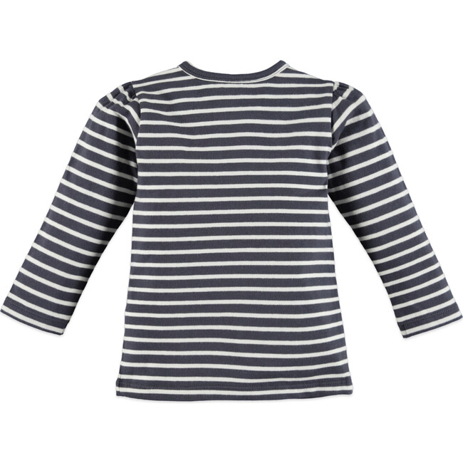 Puff Sleeve Stripes Top, Greydove - Tees - 2