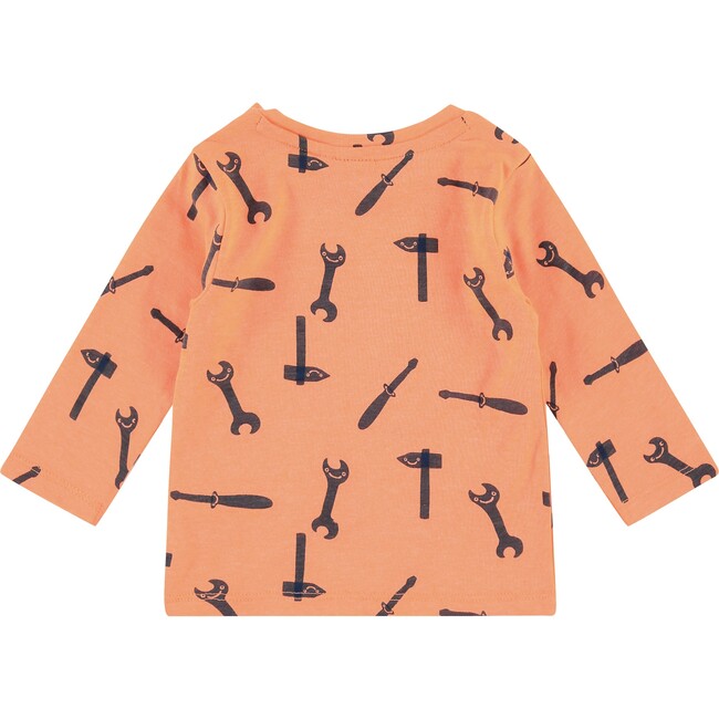 Shirt, Orange Print