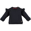 Ruffle Pullover, Blue Navy - Sweatshirts - 1 - thumbnail