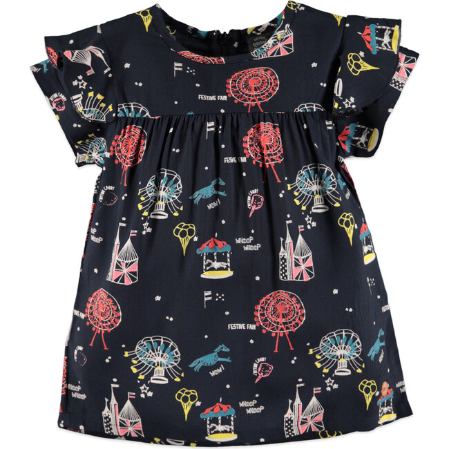 Print Dress, Dark Grey - Dresses - 1