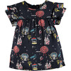 Print Dress, Dark Grey - Dresses - 1 - thumbnail