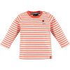 Long Sleeve Striped Tee, Orange Red - Tees - 1 - thumbnail