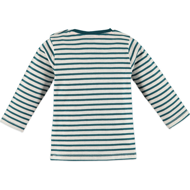 Long Sleeve Striped Tee, Petrol - Tees - 2