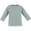 Long Sleeve Striped Tee, Petrol - Tees - 2