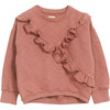 Ruffle Pullover, Salmon - Sweatshirts - 1 - thumbnail