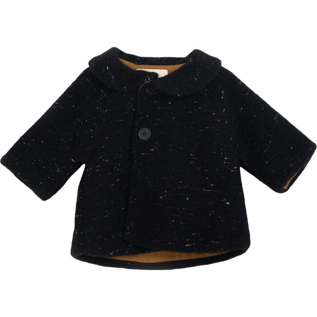 Baby Button Up Collared Jacket, Black - Jackets - 1