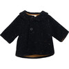 Baby Button Up Collared Jacket, Black - Jackets - 1 - thumbnail