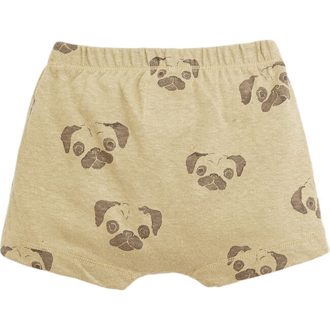 Shorts, Beige with Pug Print