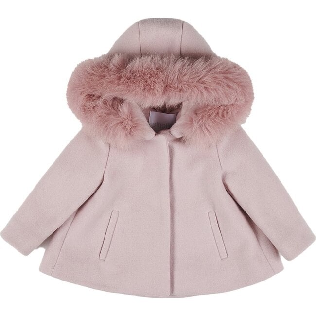 Fur Peacoat, Pink