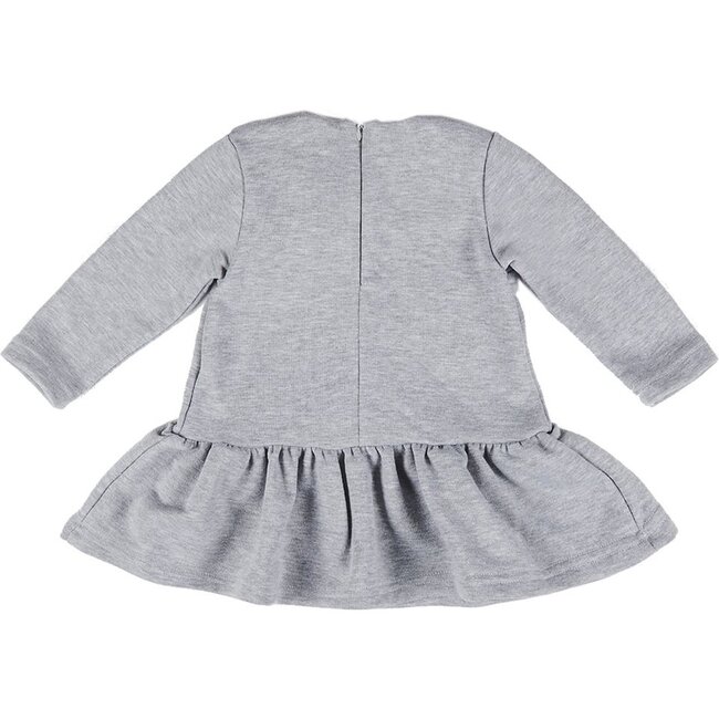 Flower Jersey Dress, Gray