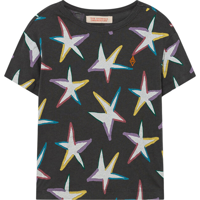 Rooster T-Shirt Black, White Stars