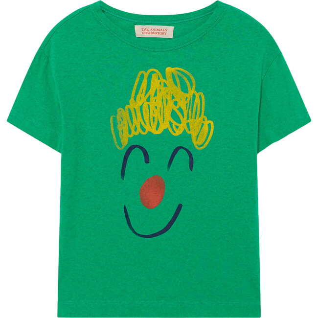 Rooster T-Shirt Green, Yellow Clown