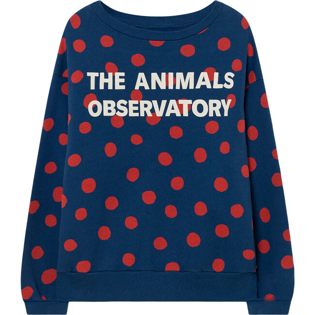 Bear Sweatshirt Blue, Red Dots - Sweatshirts - 1 - zoom