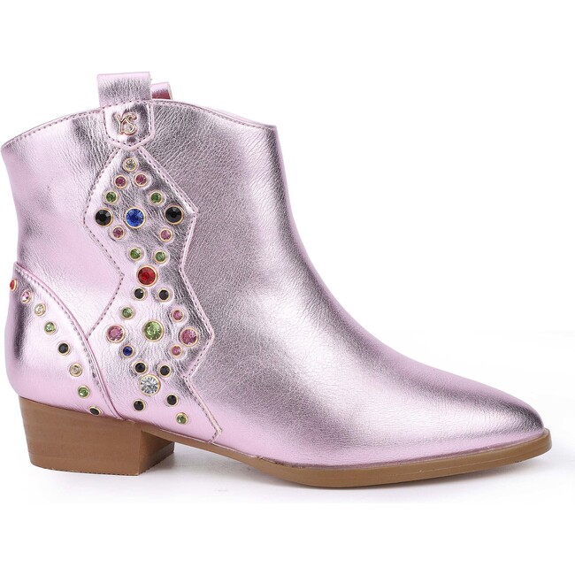 Miss Dallas Embellished Cowboy Boot, Light Pink Metallic