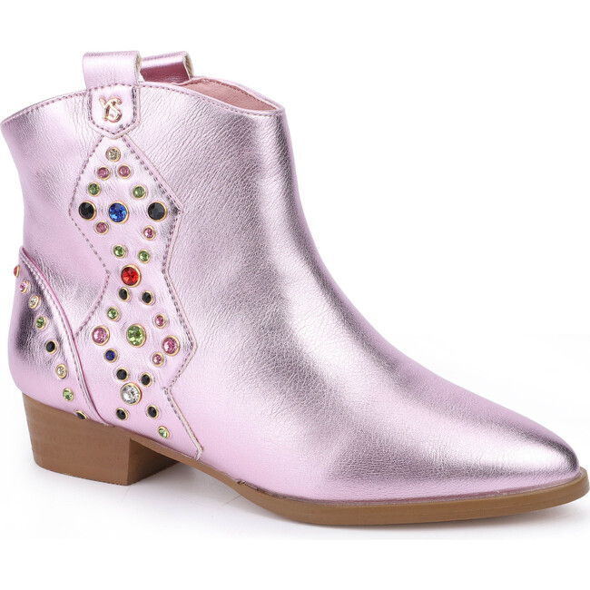 Miss Dallas Embellished Cowboy Boot, Light Pink Metallic