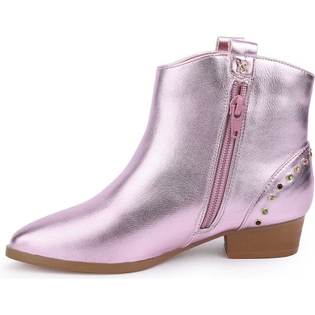 Miss Dallas Embellished Cowboy Boot, Light Pink Metallic - Boots - 3