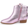Miss Dallas Embellished Cowboy Boot, Light Pink Metallic - Boots - 3 - thumbnail