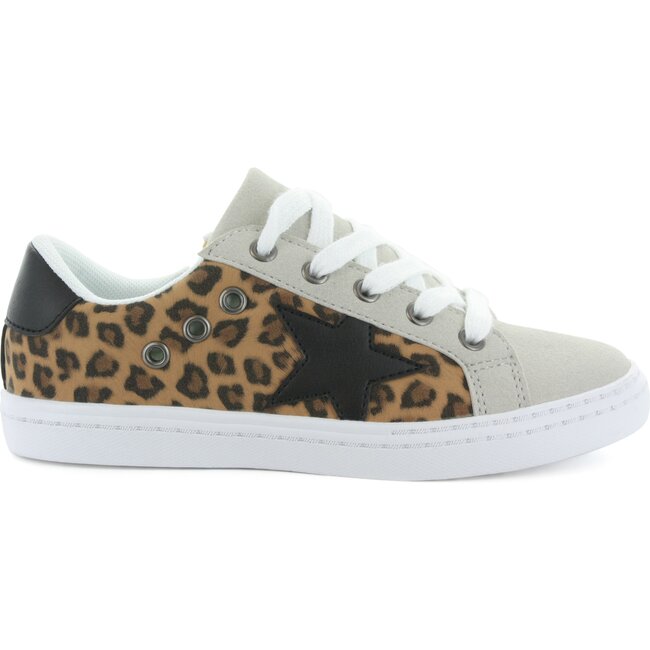 Mia Star Lace Sneaker, Leopard & Grey