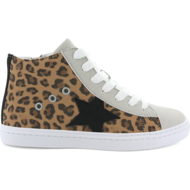 Arias Star Lace High Top, Leopard & Grey