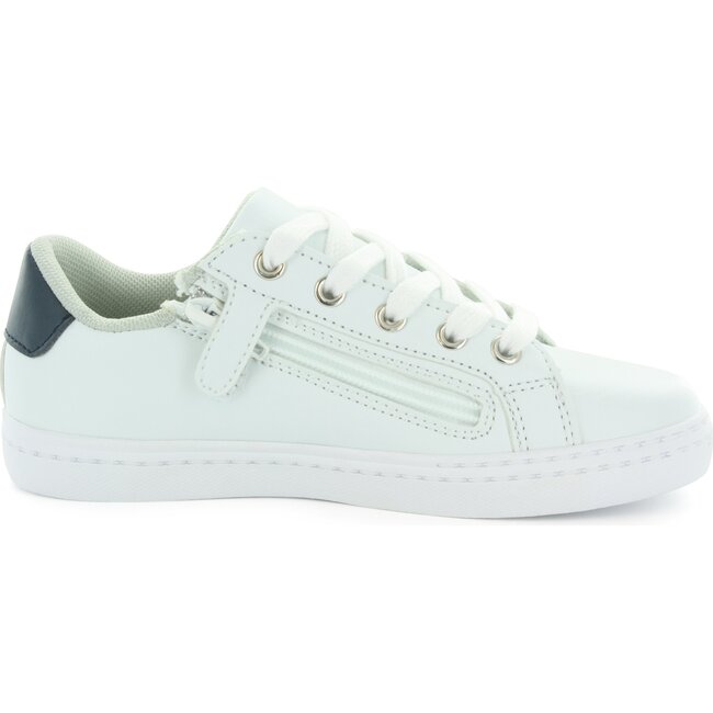 Mia Star Lace Sneaker, White & Navy