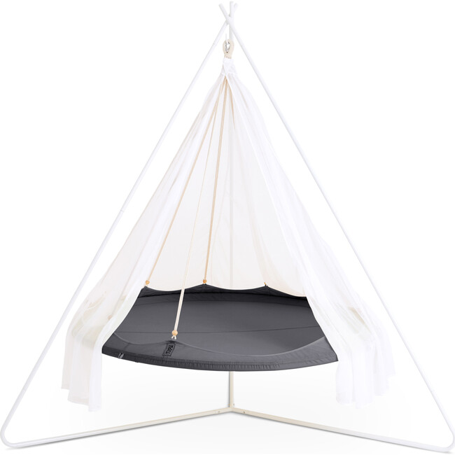 Classic TiiPii Bed + White Classic Stand Set, Charcoal - Play Tents - 1
