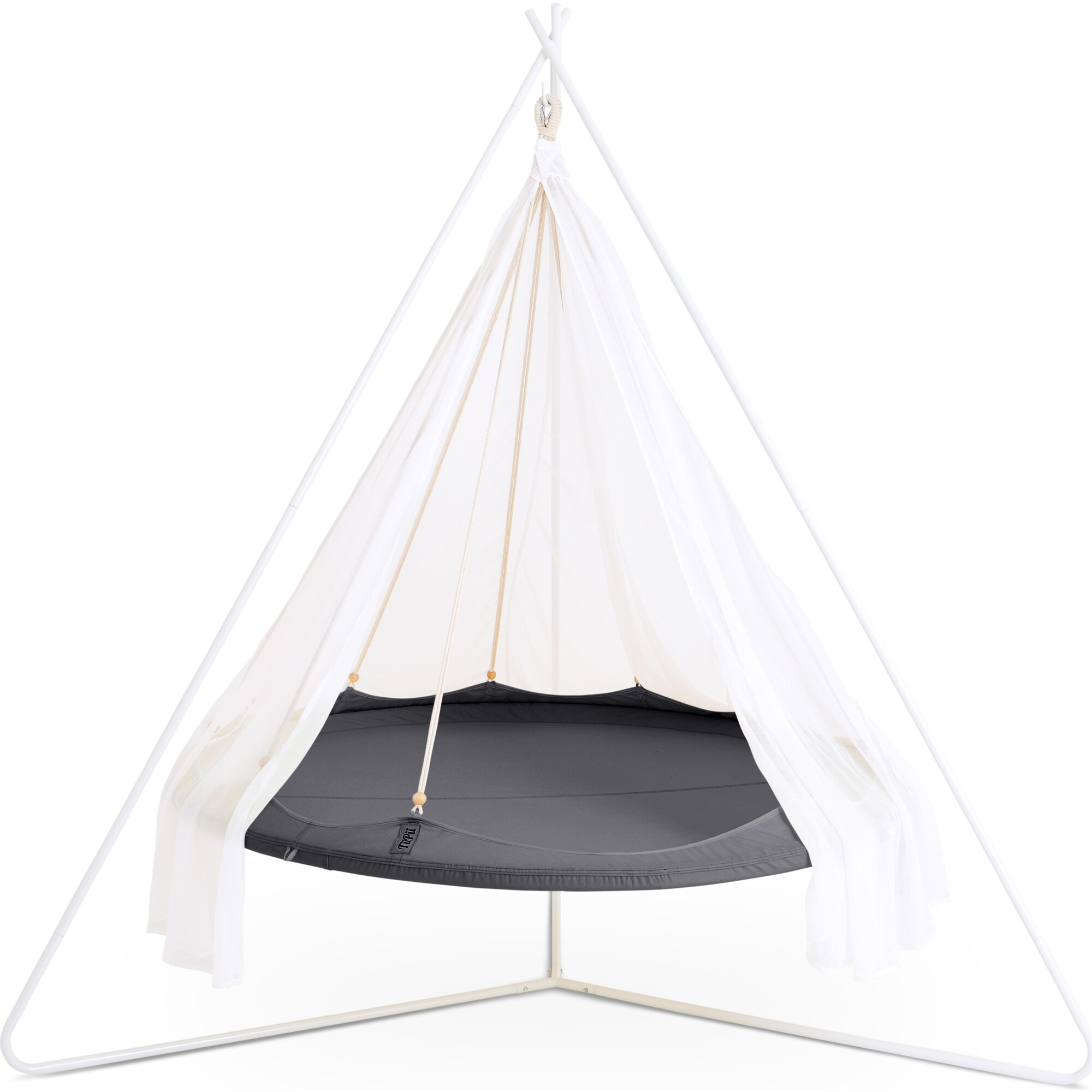 Classic TiiPii Bed + White Classic Stand Set, Charcoal - Play Tents - 1