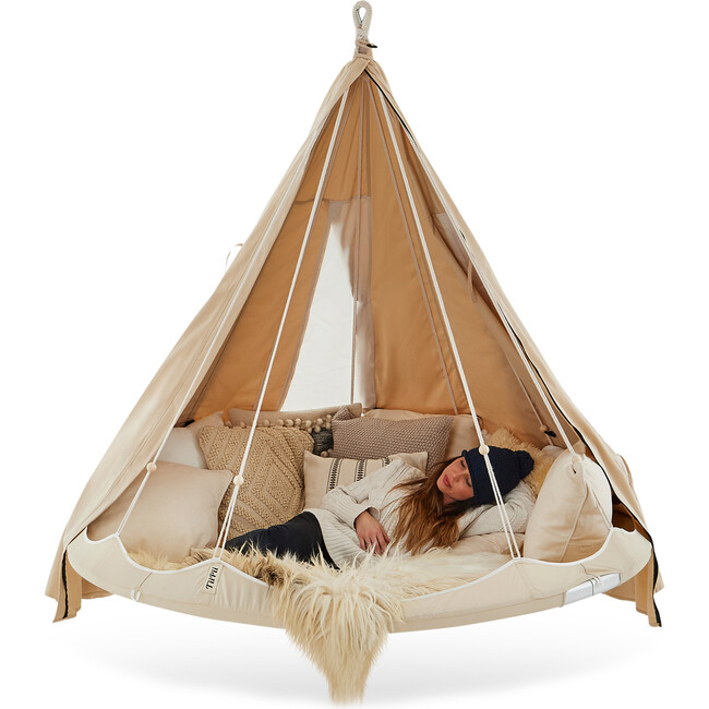 Classic TiiPii Bed + Poncho Weather Cover Set, Natural White - Play Tents - 3