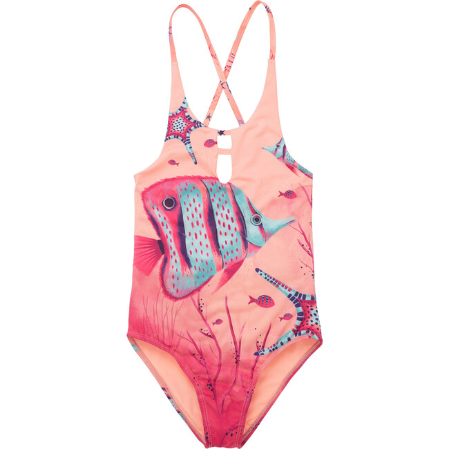 One Piece Swimwear, Pink Big Fish
