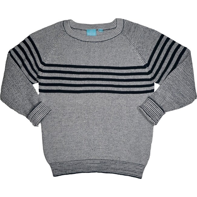 Lee Striped Sweater, Navy - Sweaters - 1