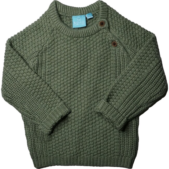 Ronald Raglan Cable Sweater, Sage - Sweaters - 1 - zoom